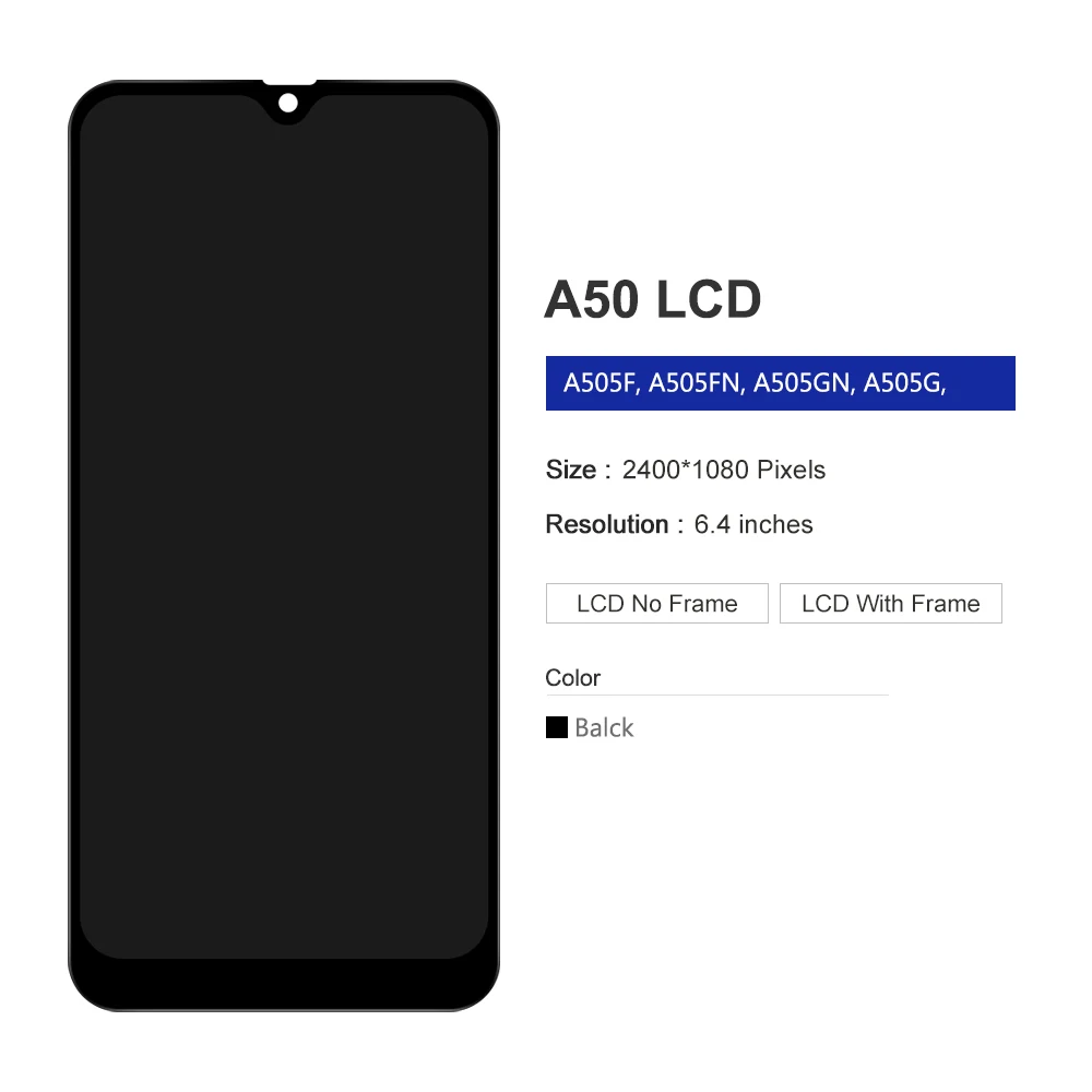 Дисплей AAA для Samsung Galaxy A50 2019 SM-A505F/DS A505F A505FD A505A ЖК-дисплей с сенсорным экраном и