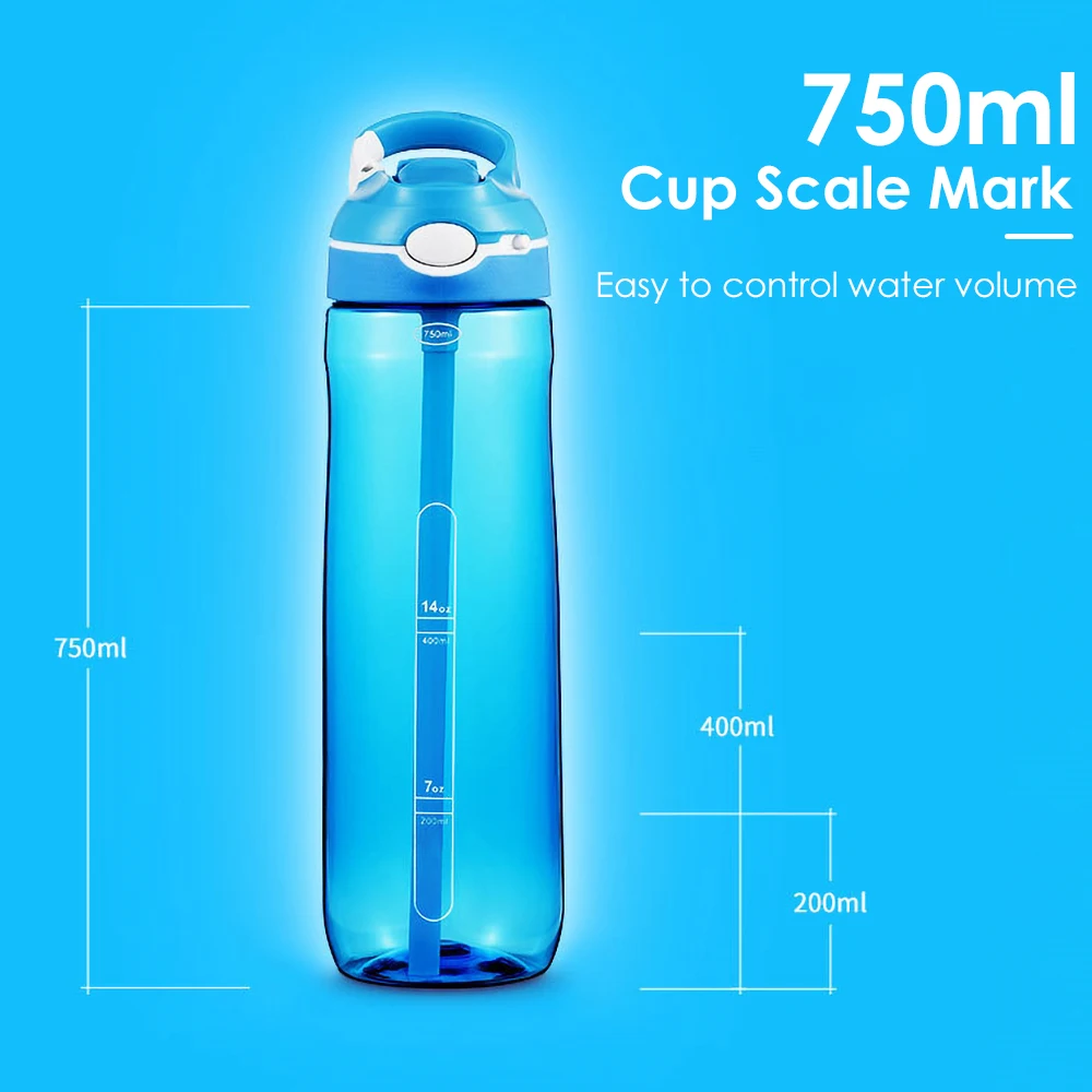 Новая портативная бутылка для воды 480/580/750 мл с соломинкой Спортивная путешествий