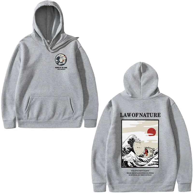 Light gray 3 Винтовые манжеты с капюшоном несколько стилей японский Забавный Кот толстовки с капюшоном с волнистым рисунком Толстовка уличная одежда худи в стиле хип-хоп для мужчин - Цвет: Light gray 3