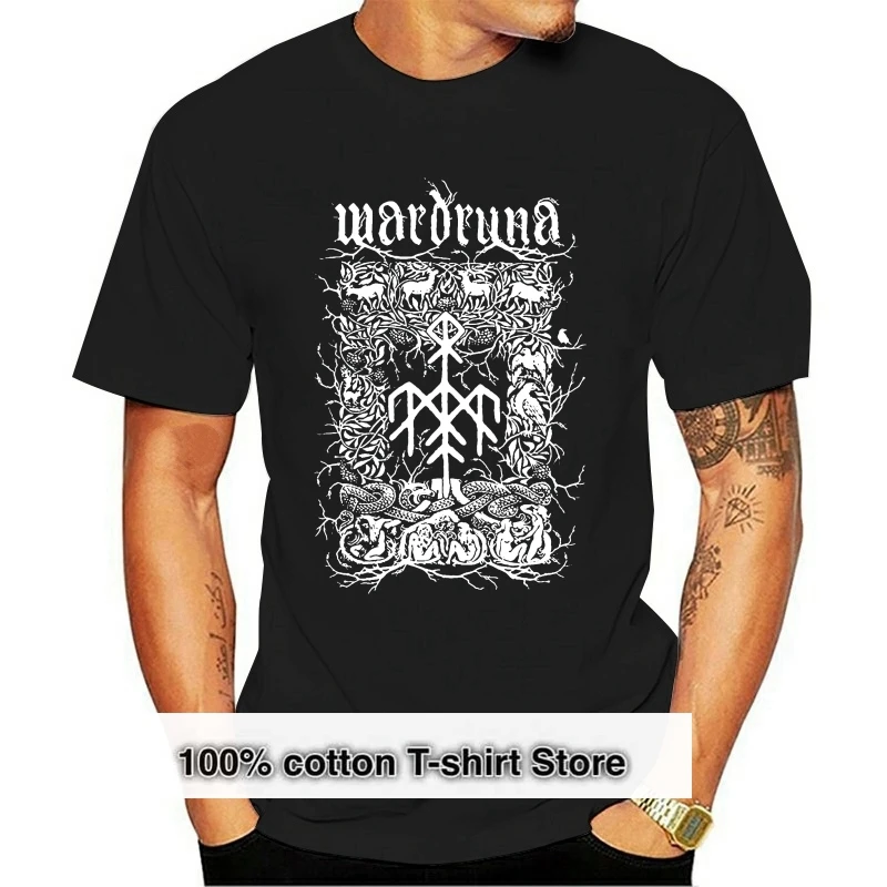 

Nordik Folk Wardruna Tshirt Men's Fashion Crew Neck Short Sleeves Cotton Tops Clothing Black