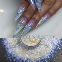 nail art glitter blue chunky iridescent irregular nail sequins flakes pigment acrylic manicure decoration tool