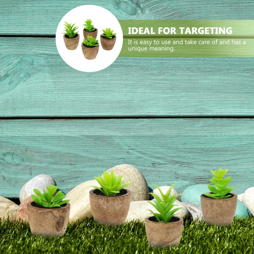 

4pcs Simulation Plant Home Desktop Fake Plant Decor Mini Bonsai Ornament