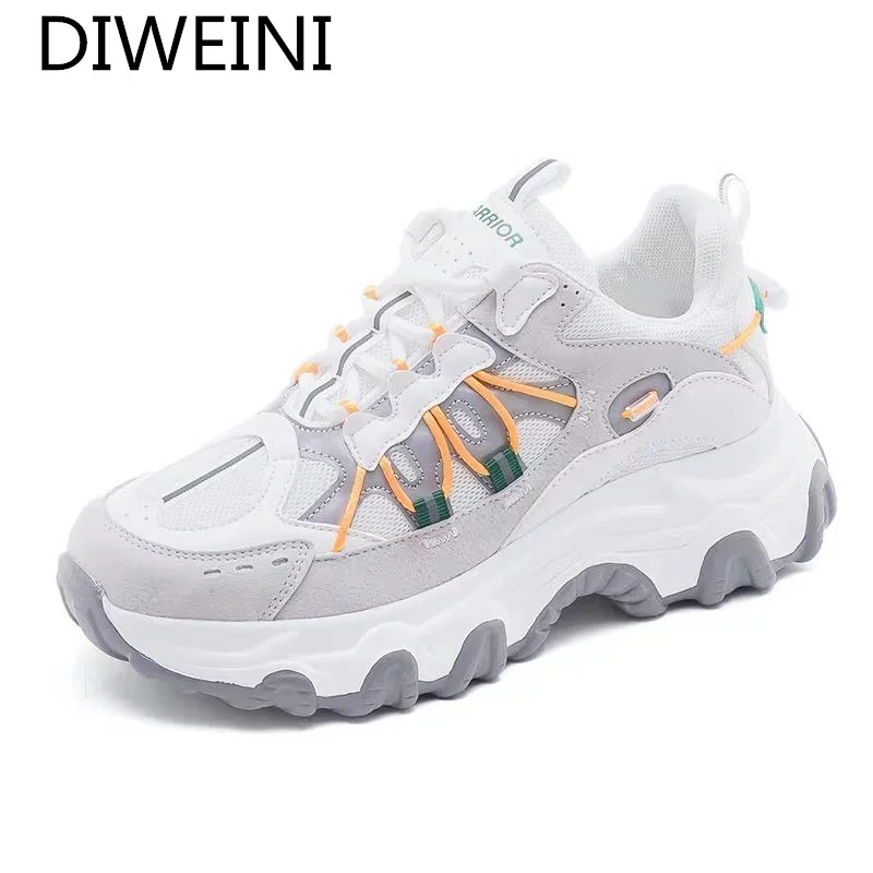 

2021 New Women's Mesh Breathable Sneakers Spring Women's Shoes Comfortable Lace-up Casual Shoes Fashion Walking Platform Shoes