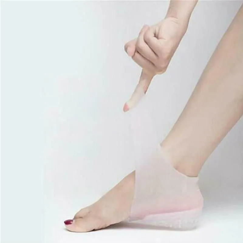

Invisible Height Lift Heel Pad Sock Liners Increase Insoles Silicone Pain Relieve Inner Heightening Moisturizing Gel Heel Socks