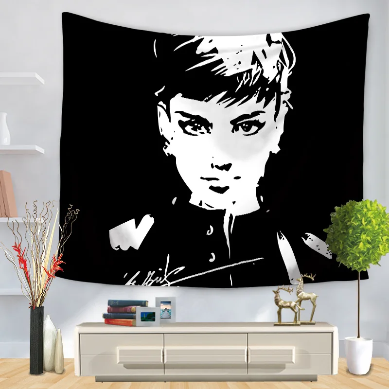 

Strength factory Amazon wise tapestry Monroe Hepburn head print wall decoration gt1192