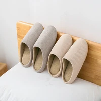 women cotton slippers indoor house couples slides winter non slip shoes female and man skin friendly mute cloth bottom slippers