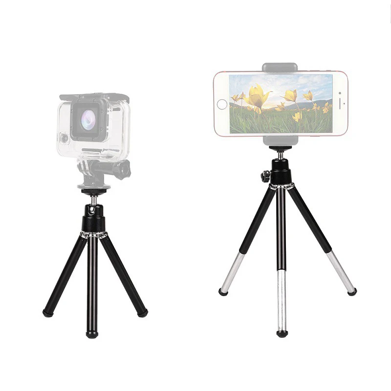 

Mini Metal Live Stream Tripod Desktop Self-Timer Photography Portable Folding Bracket Mobile Phone Tablet General U-Shaped Clip&
