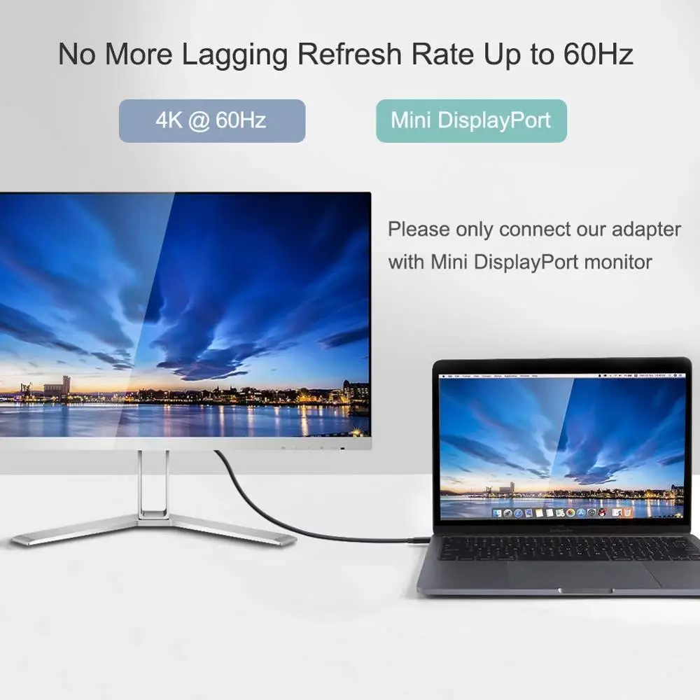 USB C для Mini DisplayPort 4K @ 60Hz кабель типа DP Adapter (не адаптер Thunderbolt) совместимый с MacBook Pro |