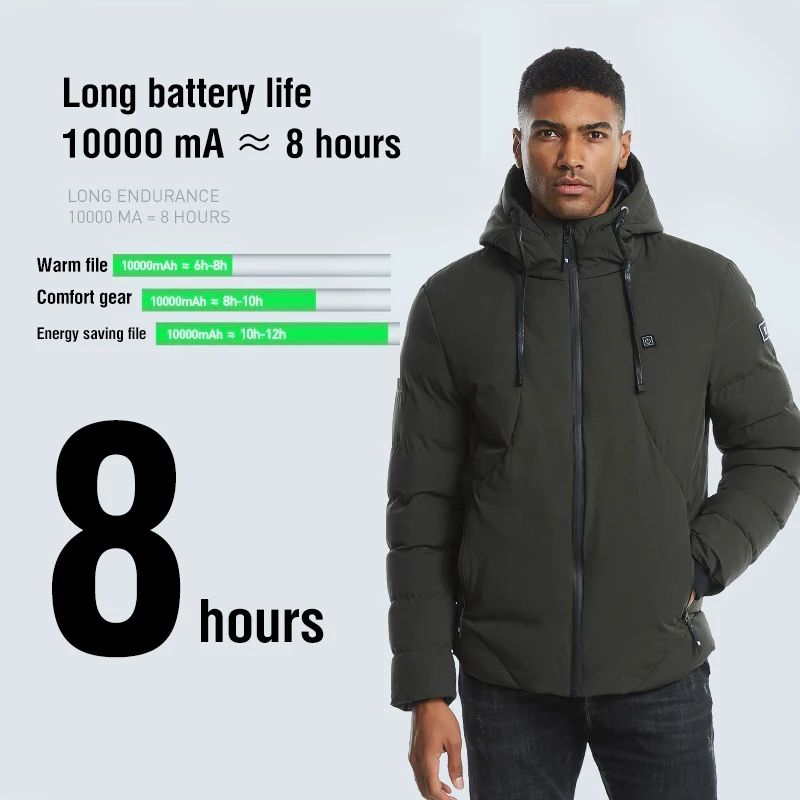 Зимняя мужская куртка с электрическим подогревом Мужская Уличная