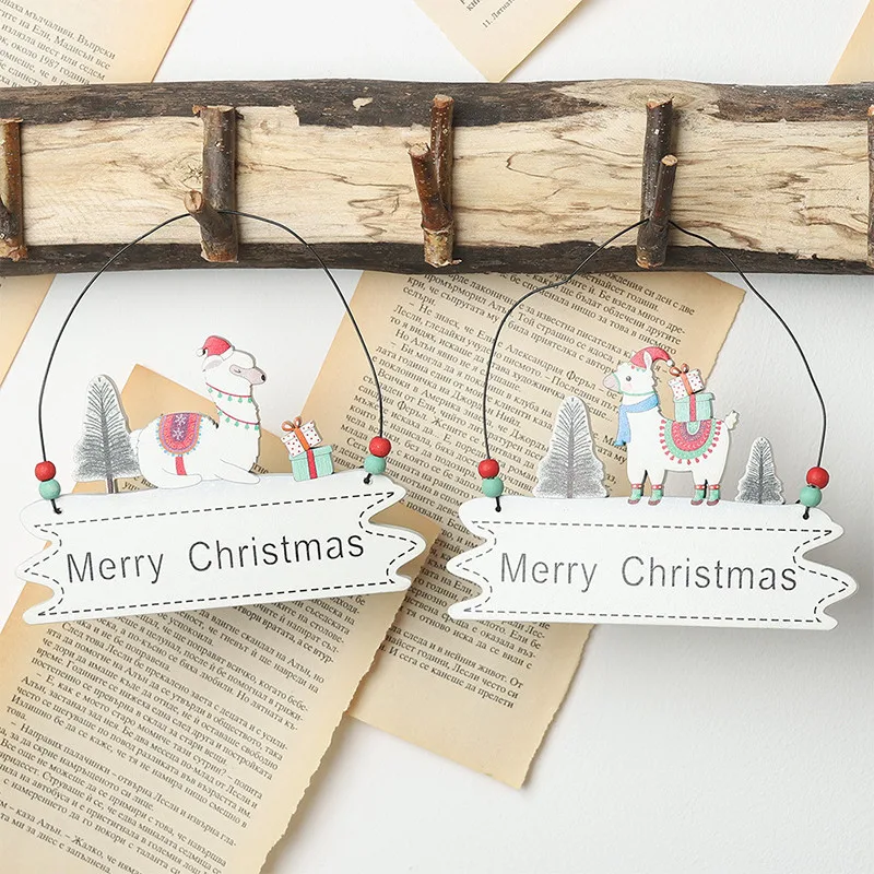 Лидер продаж деревянная подвеска в виде букв Альпака для двери и окна мультяшное