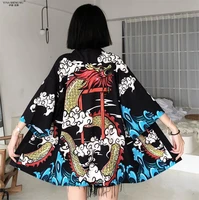 japan kimono dragon print new cardigan female loose casual shirt summer tops kimonos coat yukata girls harajuku asian clothing