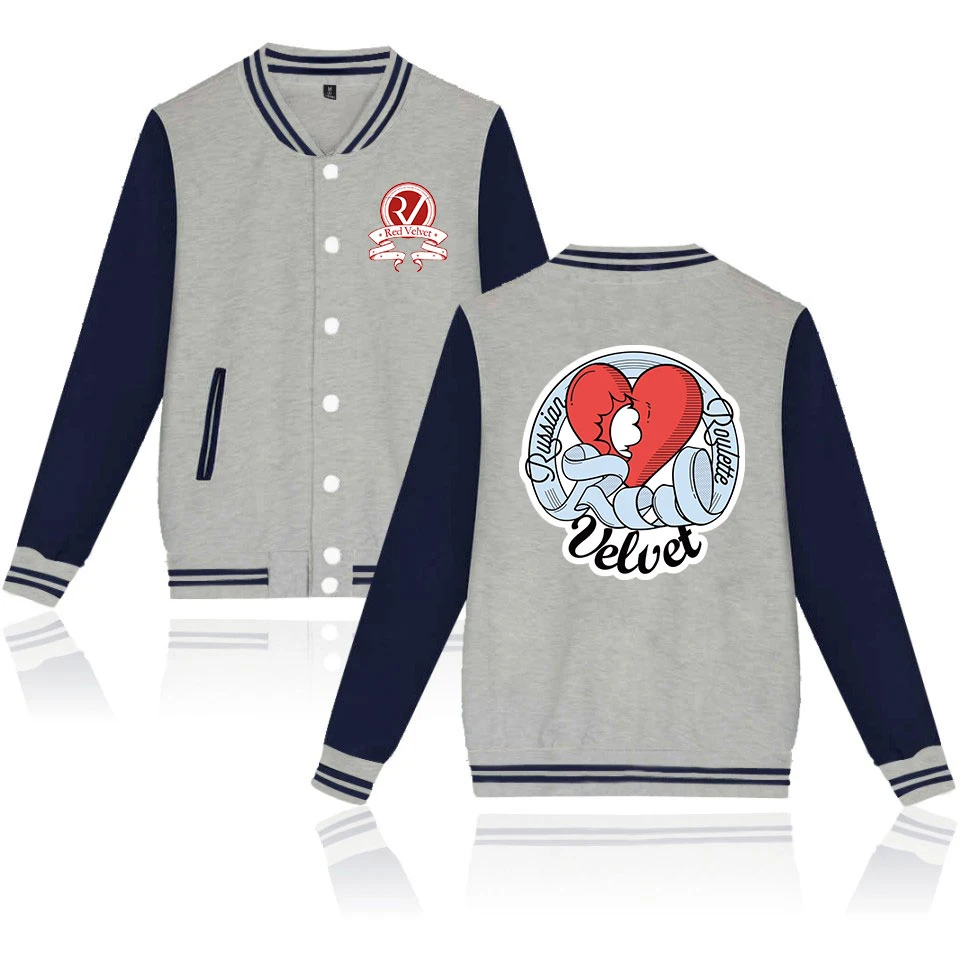 

fashion kpop red velvet bad boy printed hip hop pocket button Baseball Jacket men women Sweatshirts casual hoodies Jackets coats