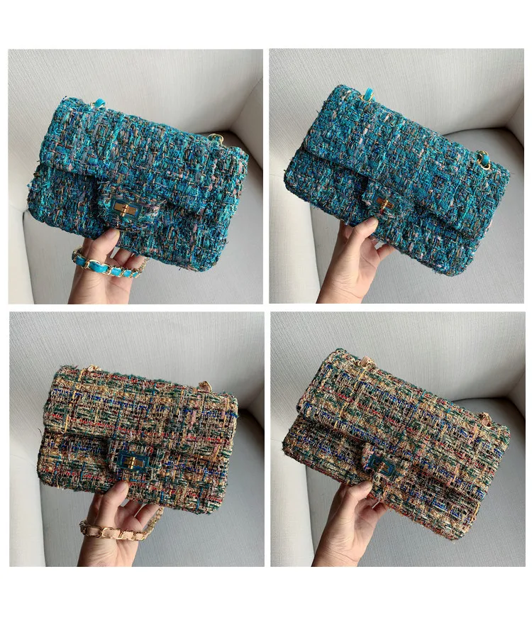 2019 осенняя и зимняя шерстяная тканая сумка маленькая квадратная из овчины