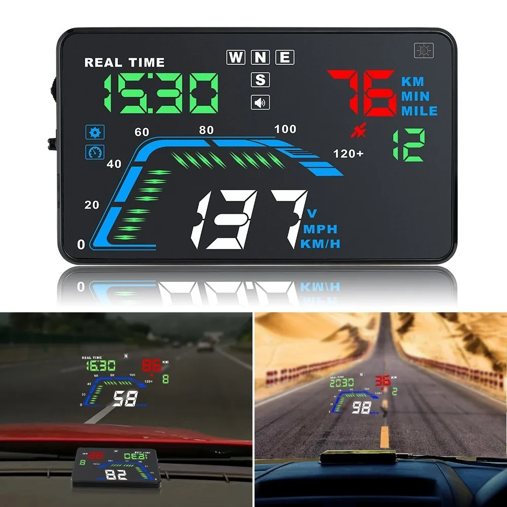 Новый Q7 5 "универсальный многоцветный автомобильный Hud Gps дисплей с головкой