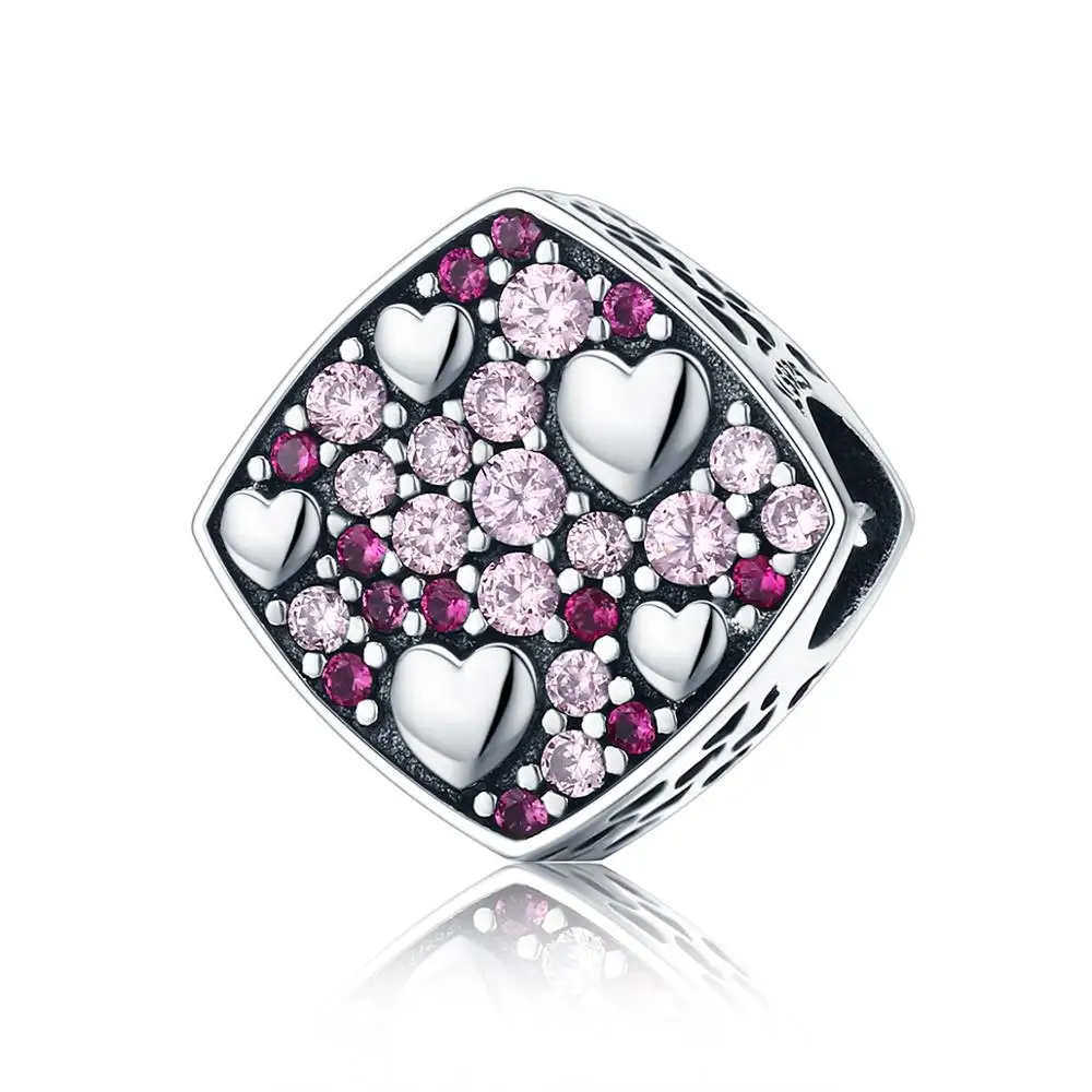 9 Style 100% 925 Sterling Silver Crystal Swan Flower Pink CZ Beads fit Women Charm Bracelets DIY Jewelry Girlfriend Gift | Украшения и