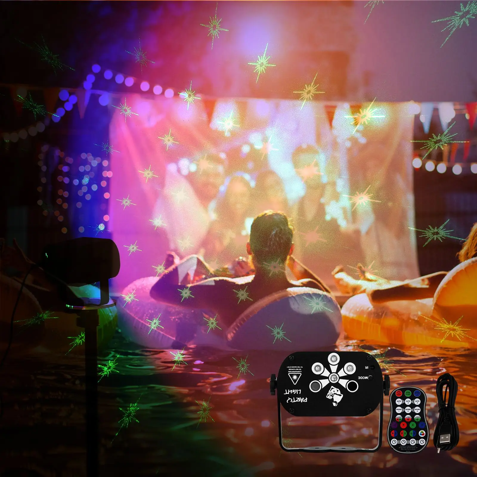 

1 Set Stage Lighting Wireless Disco Activated Party Light Lighting Tool Lamp Atmosphere Helper