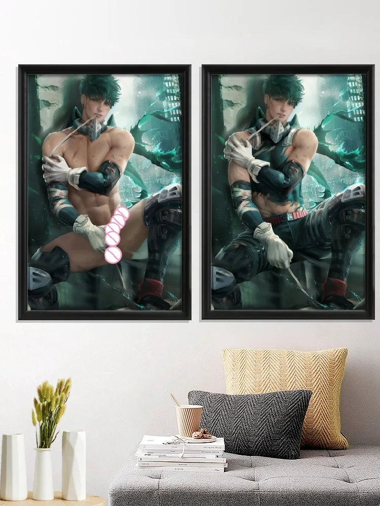 Izuku Midoriya Cartoon My Hero Academia Sexy Nude Anime Art-Poster Decor Home Wall Custom Bedroom Living-Room Picture