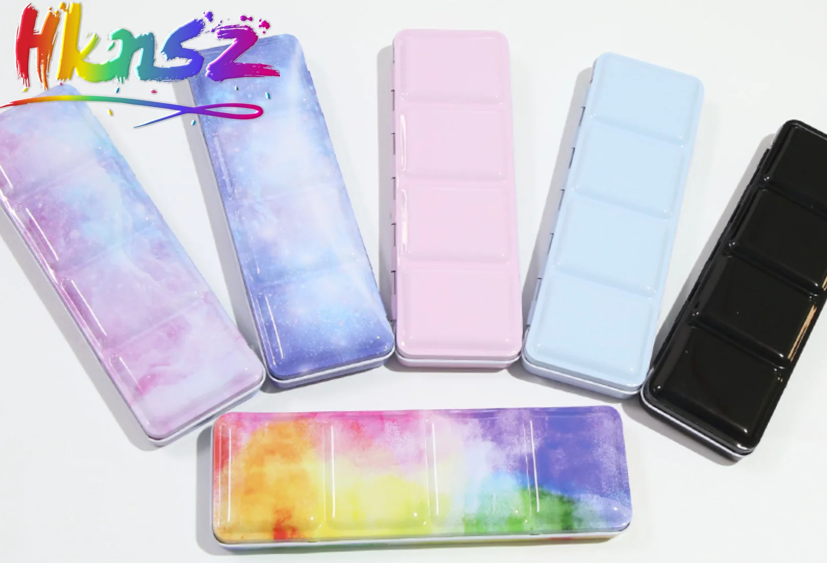 

Portable solid watercolor iron box 24 color watercolor packaging box watercolor paint empty iron box art supplies