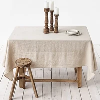 100% Pure Linen Solid Color Table Cover,Natural Fabric Tablecloth,for Kitchen Dining Room Party Holiday Tabletop Decoration