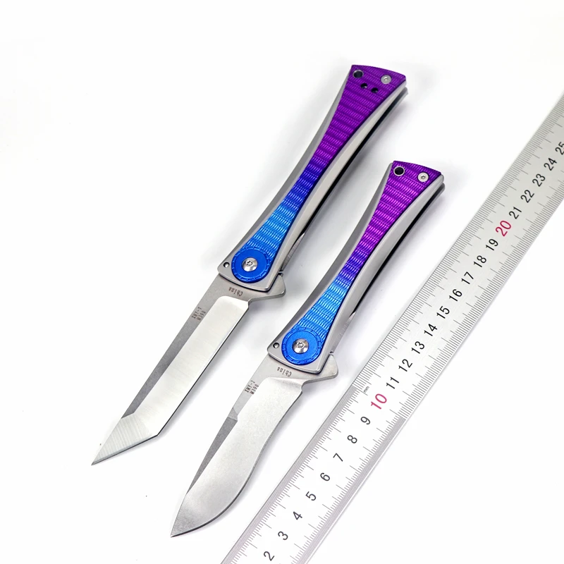 Складной нож с цветной ручкой лезвие M390 сталь + космическая алюминиевая ручка