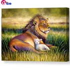 Алмазная живопись Королевство неба, наборы для вышивки крестиком, полноразмерная Алмазная вышивка с животными, львом и овечкой, мозаика, домашний декор