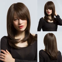 easihair dark brown layered hairstyle synthetic hair wigs for women daily natural wavy hair cosplay wigs heat resistant