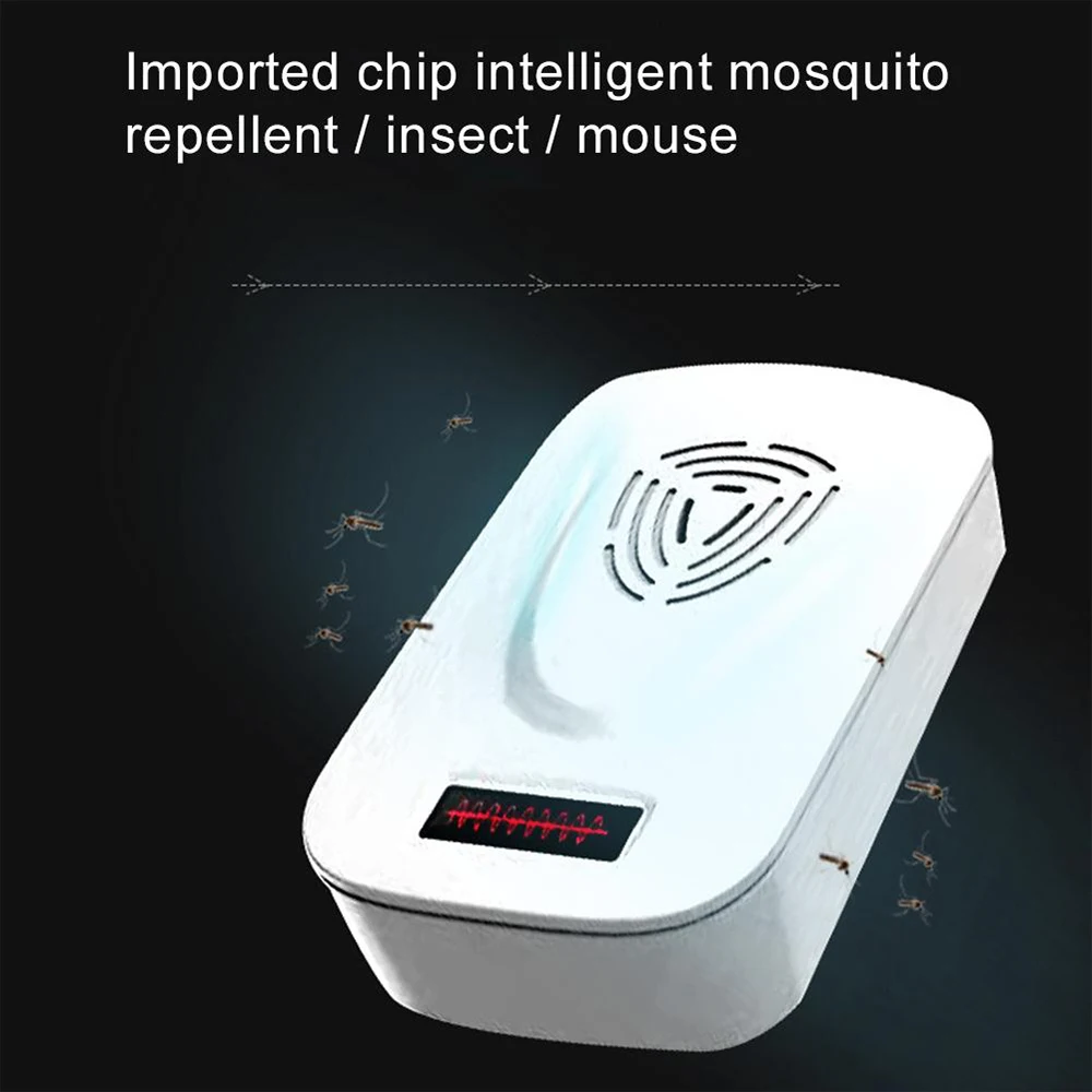 

Ultrasonic Electric Mosquito Repellent Wall Plug Pest Mosquitoes Mouse Cockroach Insect Repeller Indoor Control Rejector