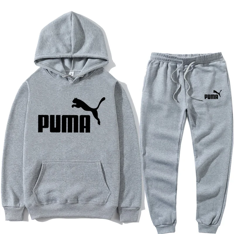 

2021 Winter sportswear men's 2-piece printed hoodie + pants brand printed men's and women's sweatshirt hooded suit lovers