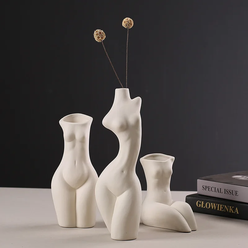 

Nordic Creative Abstract Vase Ceramic Body Art Flower Pot Living Room Decoration Office Ornaments Home Decor Desk Accessories