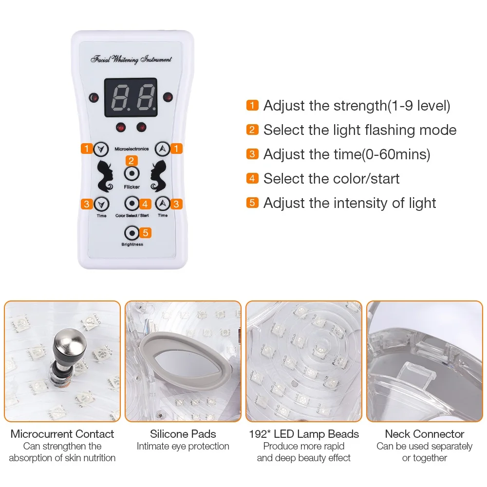 7 цветов светодиодный светильник терапевтическая маска для лица с омоложением