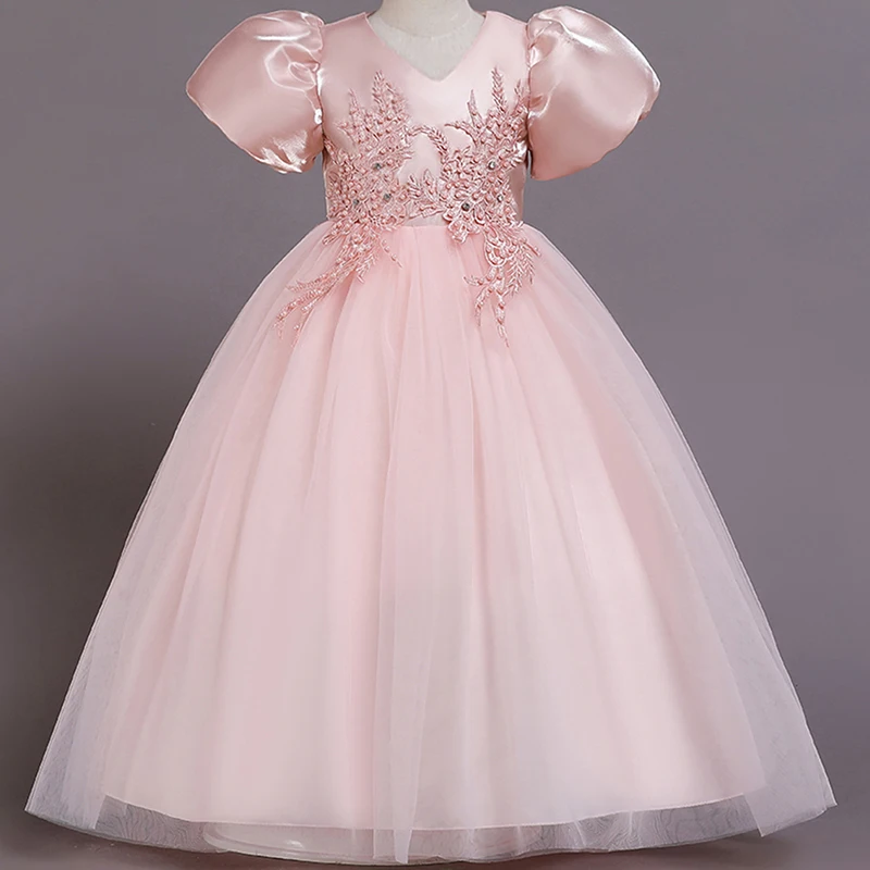 Платье для девочек с вышивкой элегантное праздничное принцесс одежда