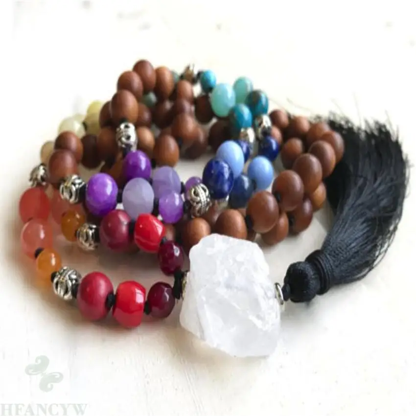 8 мм красный коралловый сандаловое дерево цвет мала для чакр ожерелье медитация