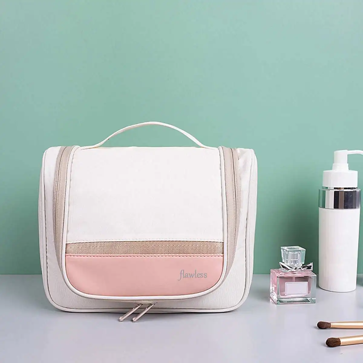 

Women Makeup Bags Travel Cosmetic Bag Toiletries Organizer Polyester Storage Neceser Hanging Bathroom Wash Bath Bag Make Up Bag