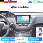 Автомагнитола, 2 Din, 8 ядер, Android 10, для Peugeot 2008, 208, 2013, 2014-2018, GPS, навигация, DVD, мультимедийный плеер, Carplay