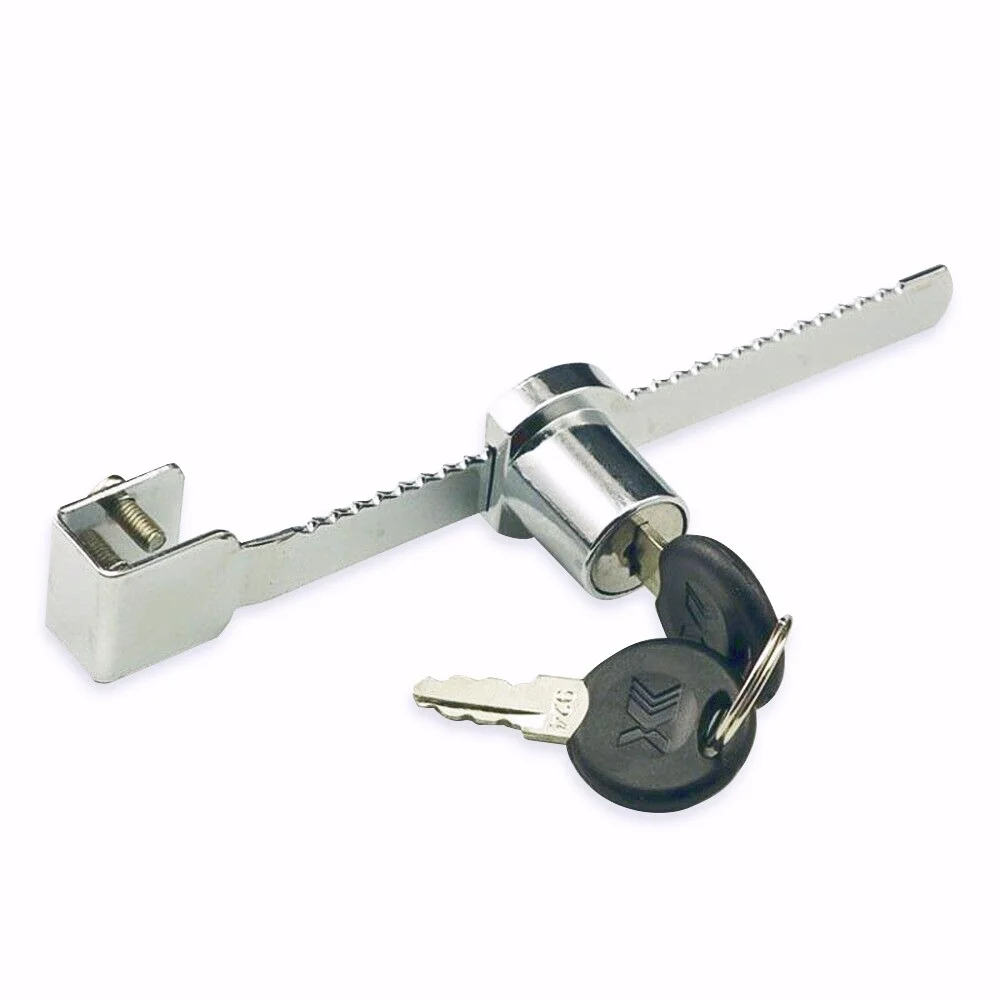 

1 Set Durable Showcase Lock Display Case Sliding Glass Push Door Window Lock With 2 Keys