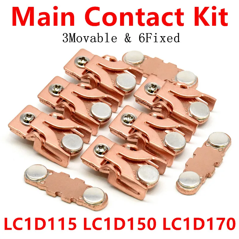 Kit de Contato Principal para Lc1d150 Lc1d170 Lc1d115 em Movimento e Contatos Fixos Contator Substituição Kit Interruptor Acessórios La5d803