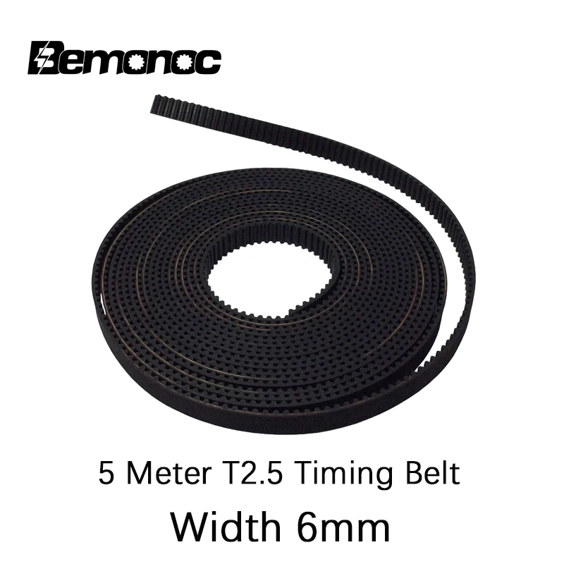 

Bemonoc 5Meters T2.5 Synchronous Belt width 6mm Rubber fiberglass Metric Trapezoid T2.5-6 open ended belt T2.5 pulley 3D Printer