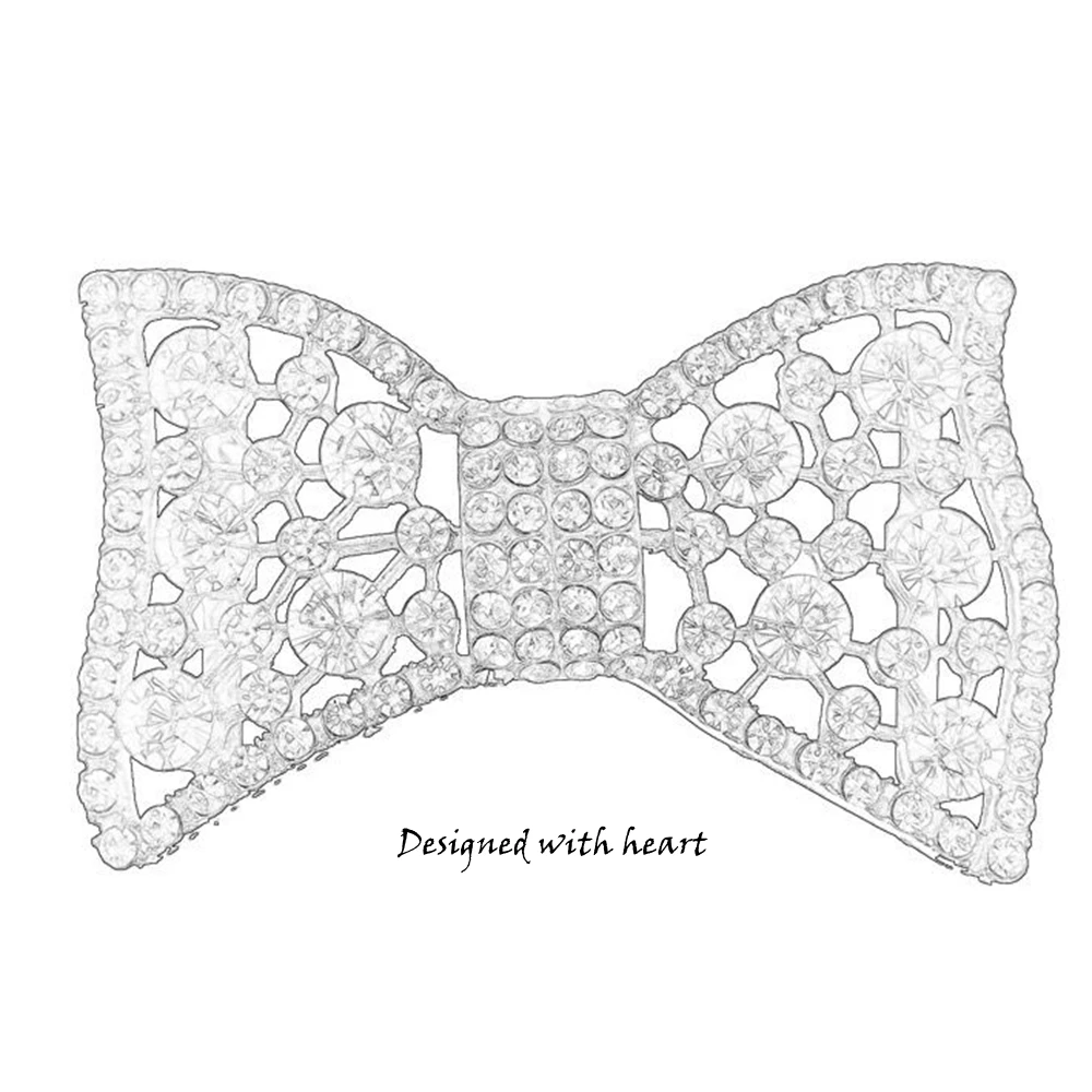 

2 PCS Shiny Crystal Diamond Luxury Bow Rhinestone Shoe Decoration DIY Shoe Buckle Boot Clip