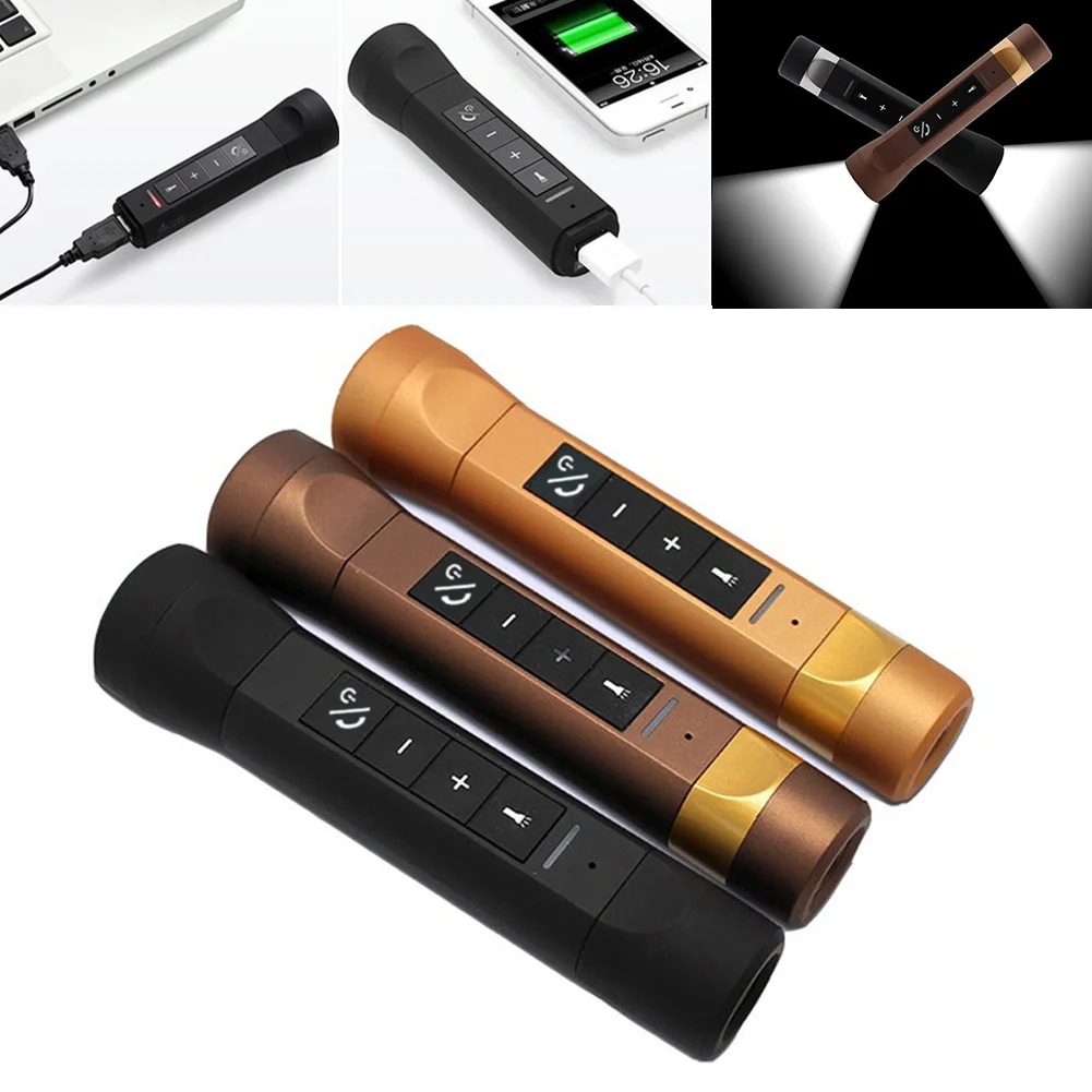 

4 in 1 Outdoor Riding Cycling Portable Multi-Functional Music Torch Bluetooth Speaker MP3+Flashlight +FM Radio+Power Bank
