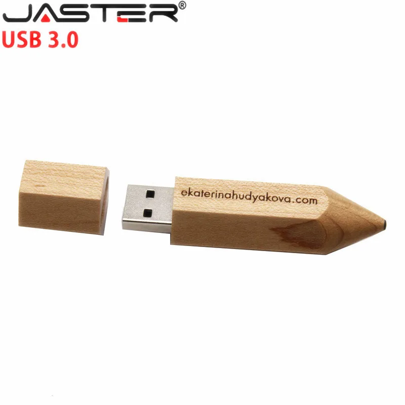 JASTER USB 3 0 бесплатно логотип деревянный карандаш флэш накопитель креативный