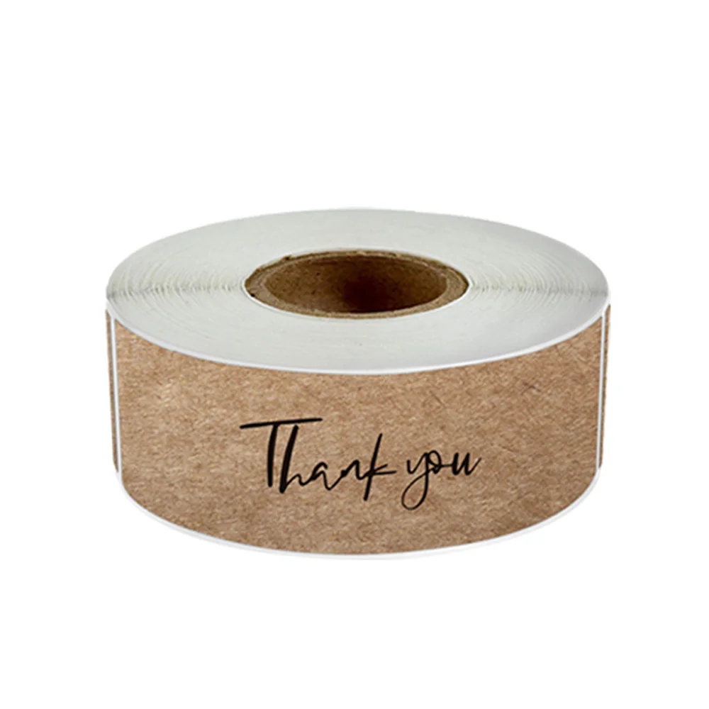 

120pcs/roll 7.5*2.5cm Kraft Stickers Thank You for Your Order Sealing Label Gift Box Sealed Sticker Kawaii Stationery Sticker