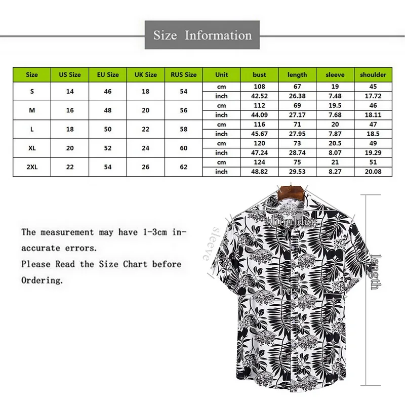 Новые мужские рубашки летние модные с коротким рукавом Гавайские повседневные