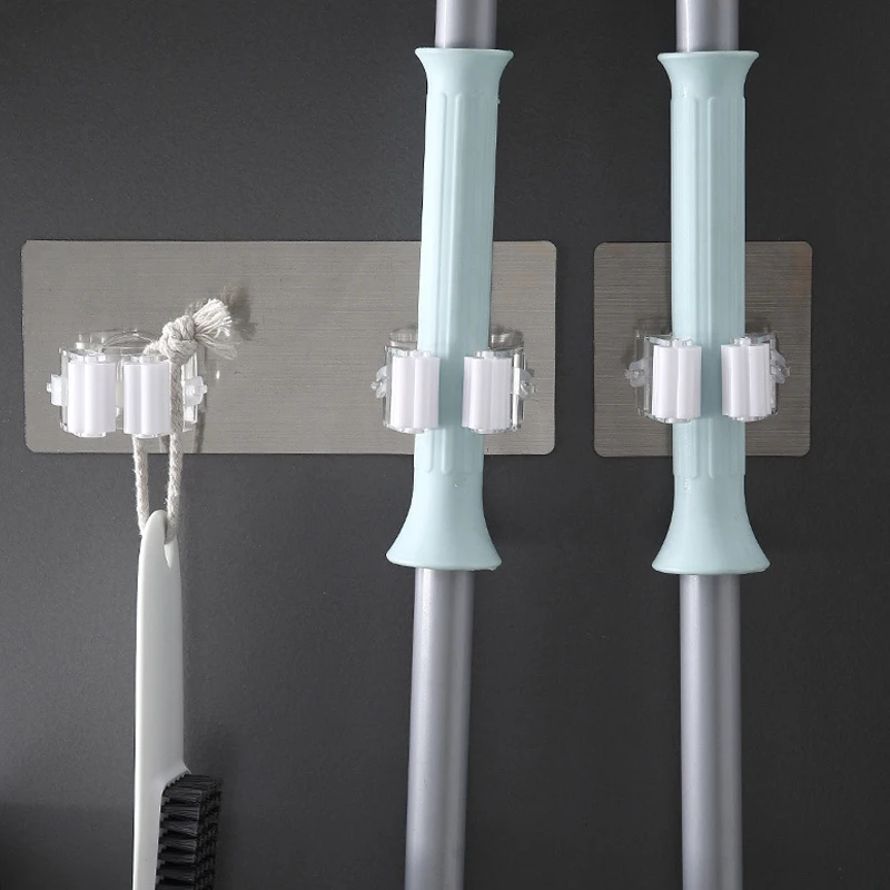 

Adhesive Multi-Purpose Hooks Wall Mounted Mop Organizer Holder RackBrush Broom Hanger Hook Kitchen bathroom Strong Hooks