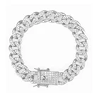 Мужской рэперский браслет, украшенный камнями, стразы, Майами, цепочка с кубинскими звеньями, 13 мм