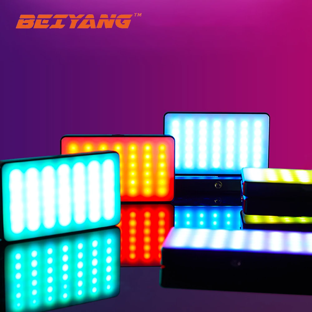Панель светодиодсветильник BEIYANG RGB для видеосъемки 3100 мАч 2500K 9000K|Фотографическое