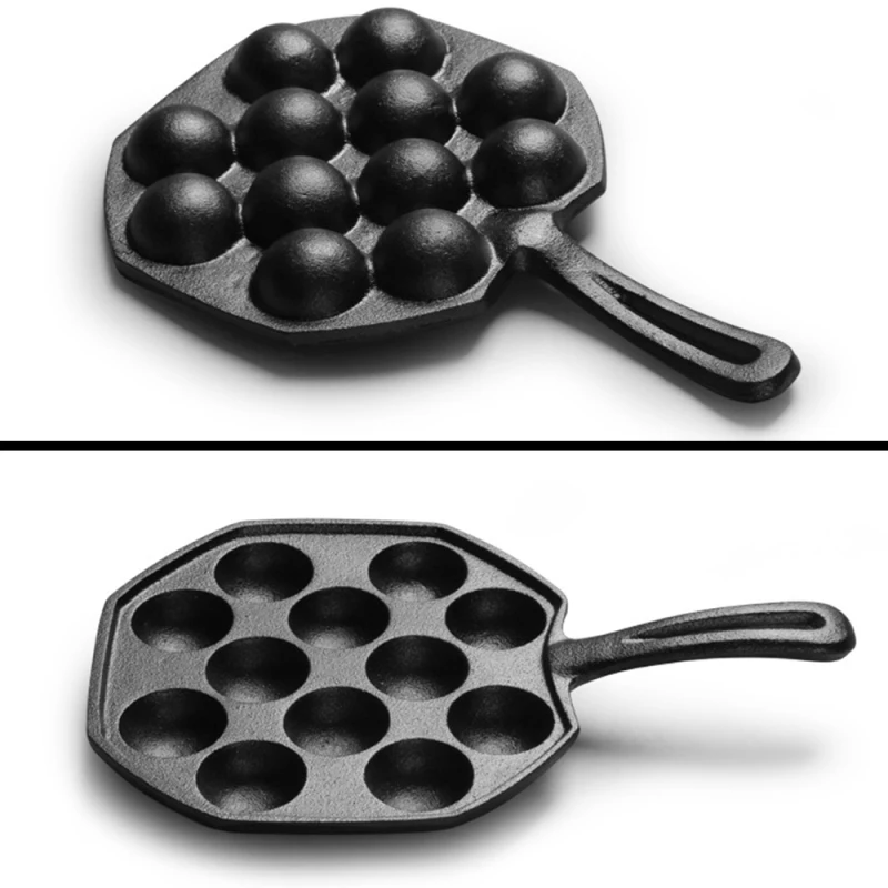 

12 Holes Takoyaki Pan Nonstick CastIron Baking Tray Takoyaki Maker