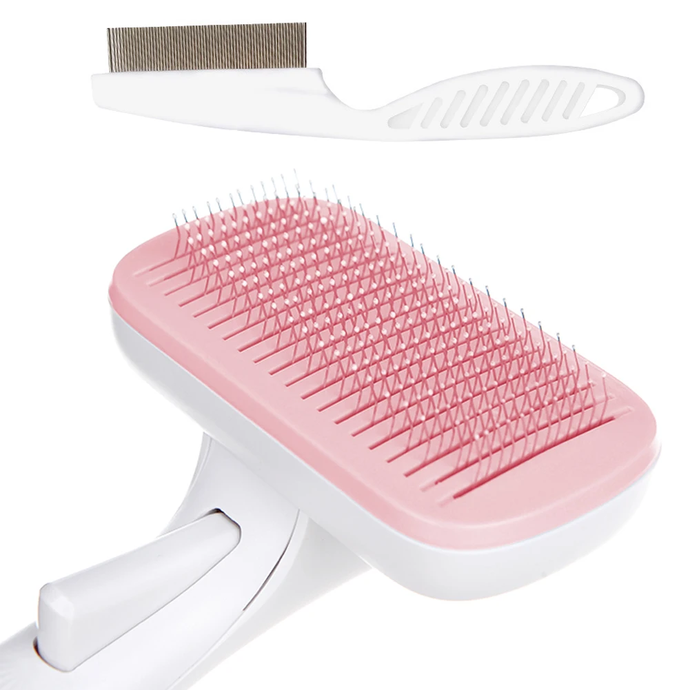 Щетка для собак 2 шт. самоочищающаяся щетка кошек с массаж частиц удаляет