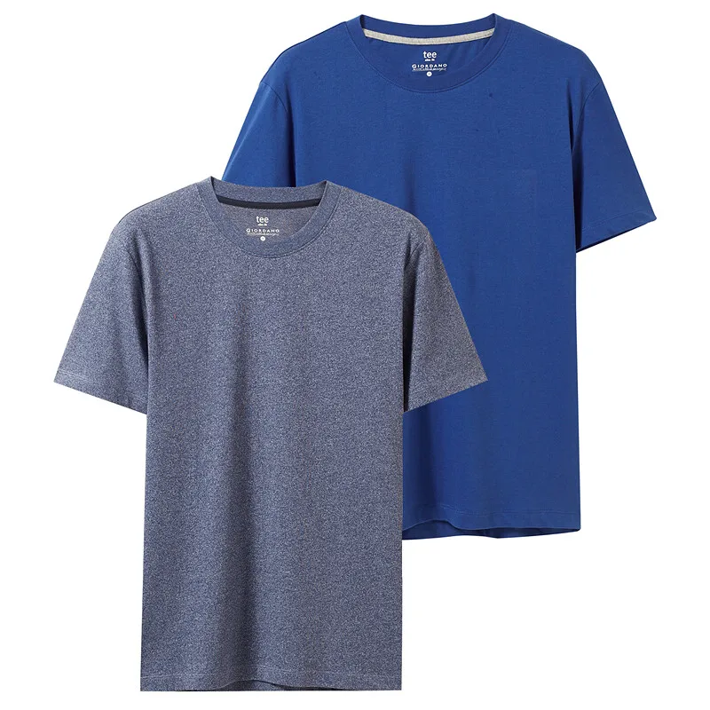 51Blue Giordano футболка мужская две пары комбинированных футболок с коротким рукавом и круглым воротом, две футболки идут в паре и имеют широкий выбор цвет и размеров - Цвет: 51Blue