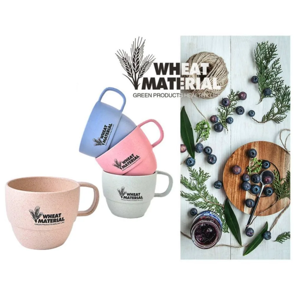 Зеленая пшеничная соломенная пара чашка кофе чай Личность маленький круглый