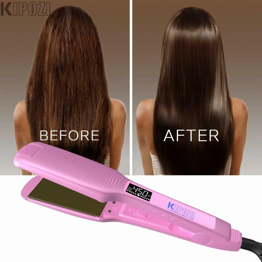 

KIPOZI Professional Hair Straightener Flat Iron with LCD Digital Display Adjustable Temperature Curling Iron for All Hair Types